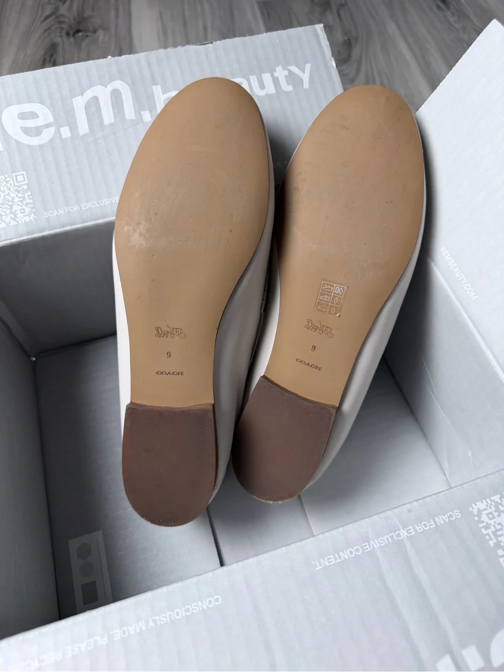 Coach Haley Chalk Leather Horsebit Loafers Gold Women’s Size 9